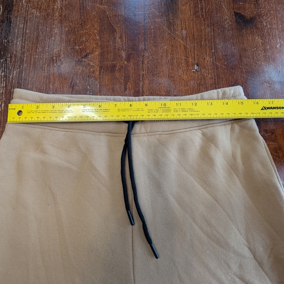 WT02 Sweatpants Flare Leg Beige Women's Medium Tall Used Elastic Tie Waist Pants - Picture 5 of 10